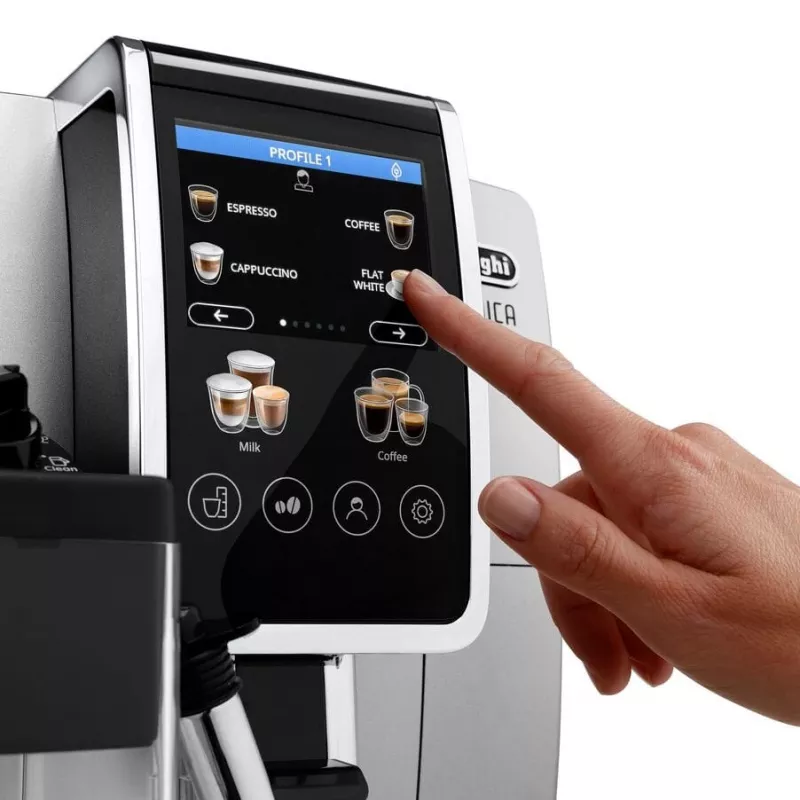 Kombinuotas espreso aparatas DeLonghi Dinamica Plus ECAM380.85.SB — 1,8 L vandens talpa, 300 g pupelių talpykla, 15 bar