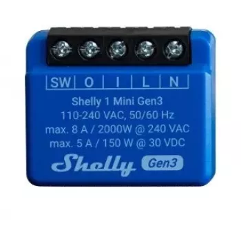 Išmanusis jungiklis Shelly 1 Mini Gen3 1P belaidis 110-240V