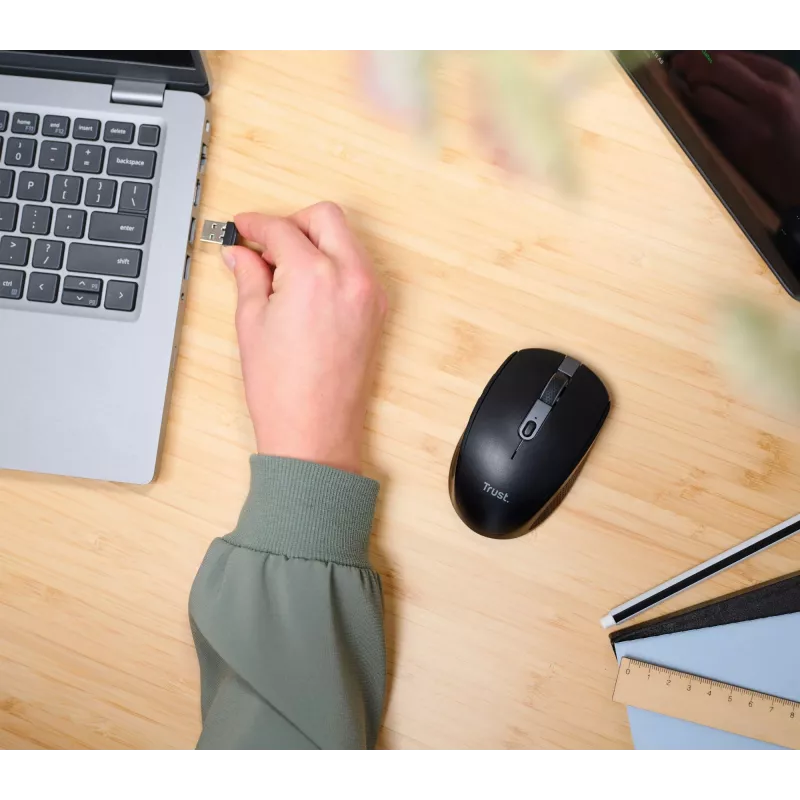 Trust Ozaa pelė, biuro, dešiniarankiams, RF belaidė + Bluetooth, optinė, 3200 DPI