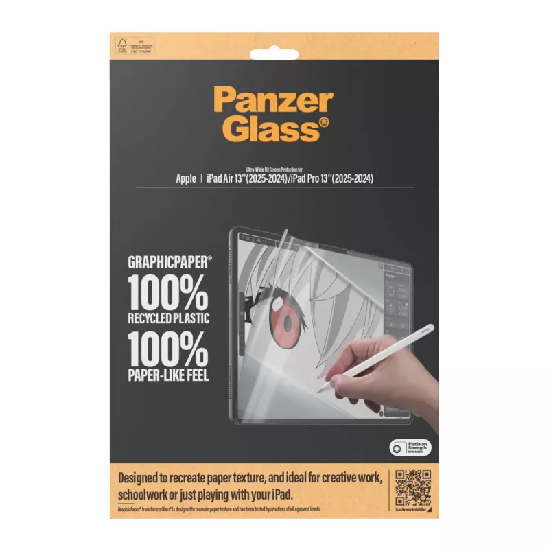 “PanzerGlass® GraphicPaper®” ekrano apsauga „iPad Air 13 inch (2024-2026 m.) | „iPad Pro 13 inch (2024-2025 m.) | itin platus pritaikymas