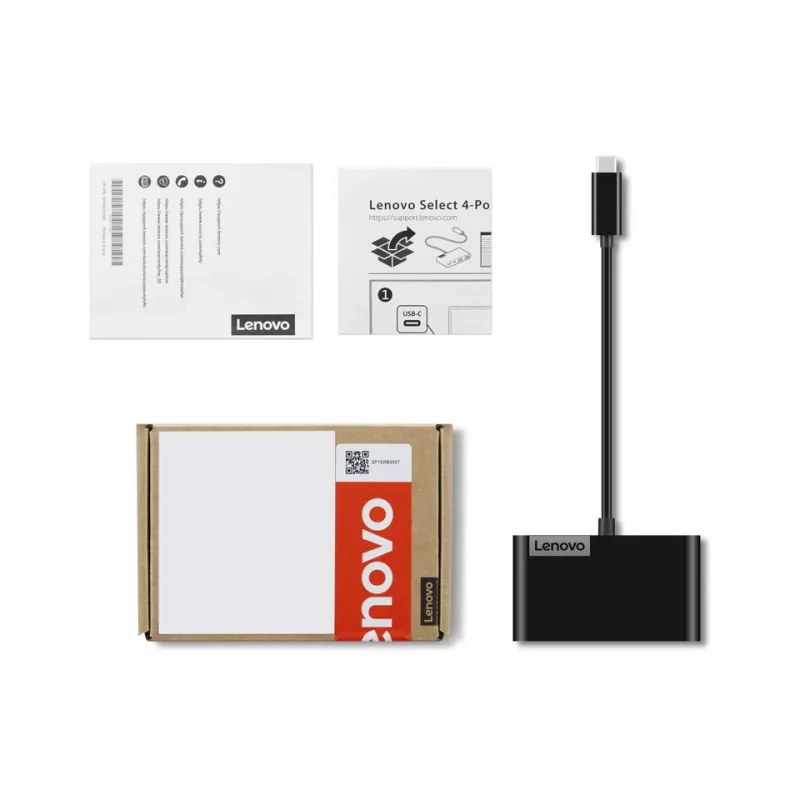 Lenovo GX91L84354 sąsajos šakotuvas USB 3.2 Gen 1 (3.1 Gen 1) Type-C 625 Mbit/s Juoda