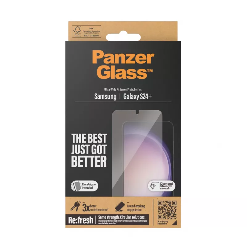 PanzerGlass ® Ekrano apsauga Samsung Galaxy S24+ | Ultra-Wide Fit su EasyAligner