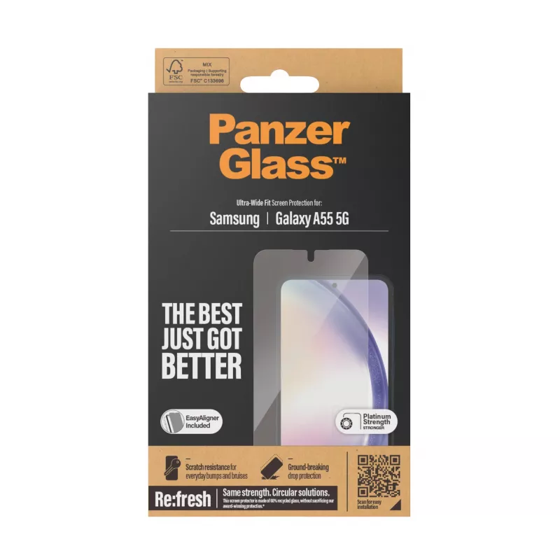 PanzerGlass ® Ekrano apsauga Samsung Galaxy A55 5G | Ultra-Wide Fit su EasyAligner