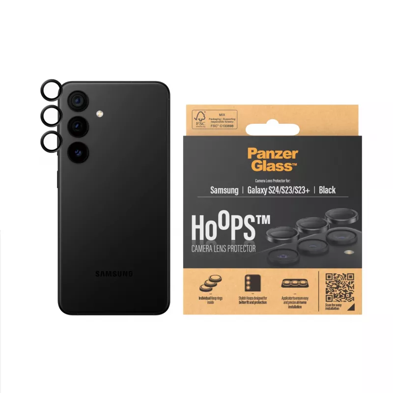 PanzerGlass ® Hoops® fotoaparato objektyvo apsauga juoda, skirta Samsung Galaxy S24 | S23 | S23+