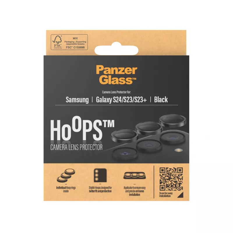 PanzerGlass ® Hoops® fotoaparato objektyvo apsauga juoda, skirta Samsung Galaxy S24 | S23 | S23+