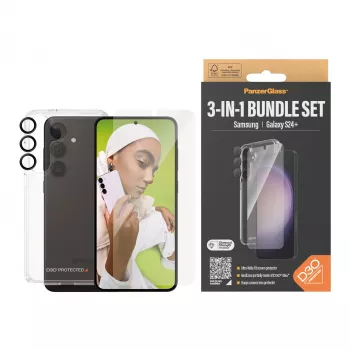PanzerGlass ® 3-in-1 apsaugos rinkinys Samsung Galaxy S24+ | Ultra-Wide Fit su EasyAligner