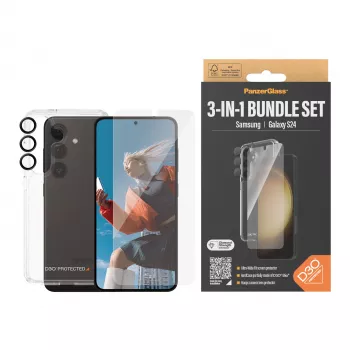 3-in-1 apsaugos rinkinys PanzerGlass Samsung Galaxy S24 Ultra Wide Fit Scratch Shock Resistance