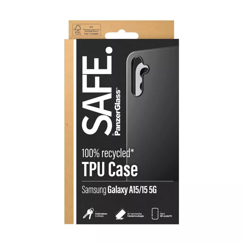 PanzerGlass SAFE. by ® TPU dėklas Samsung Galaxy A15 | A15 5G | Juoda