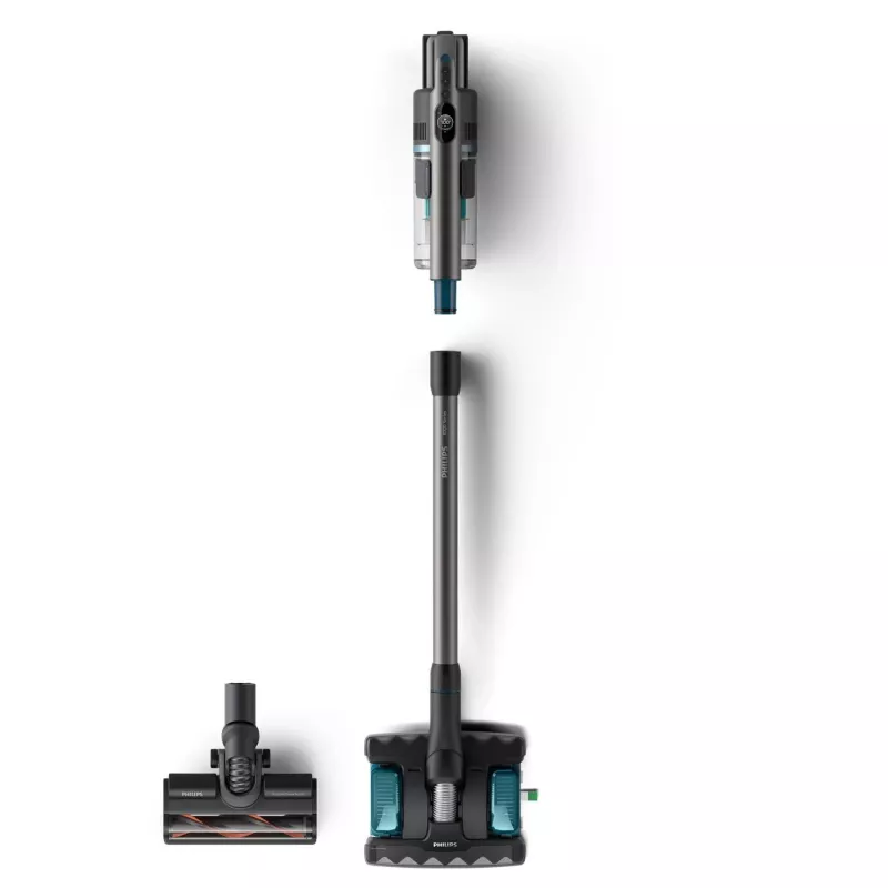 Siurblys-šluota Philips 8000 series XC8057/01, belaidis be maišelio 0.6 L, 25.2V, sausam ir šlapiam valymui, išimama baterija