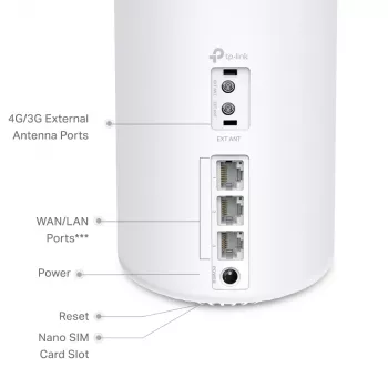 TP-Link 4G+ AX1500 Whole Home Mesh WiFi 6 šliuzas, baltas, vidinis, tinklinis maršrutizatorius, 190 m², dviejų juostų (2,4 GHz / 5 GHz), Wi-Fi 6 (802.11ax)