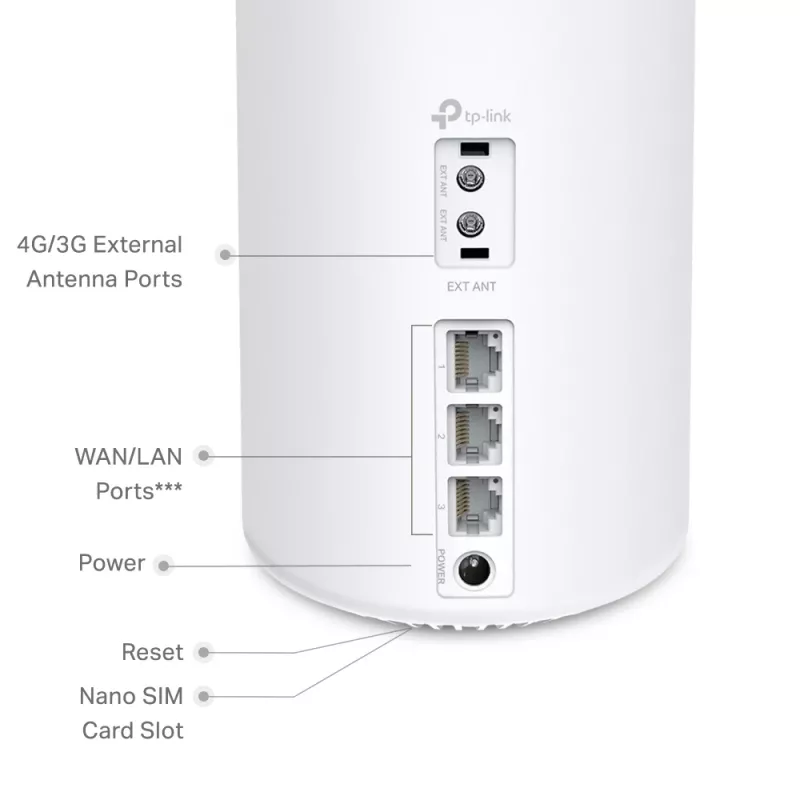 TP-Link 4G+ AX1500 Whole Home Mesh WiFi 6 šliuzas, baltas, vidinis, tinklinis maršrutizatorius, 190 m², dviejų juostų (2,4 GHz / 5 GHz), Wi-Fi 6 (802.11ax)