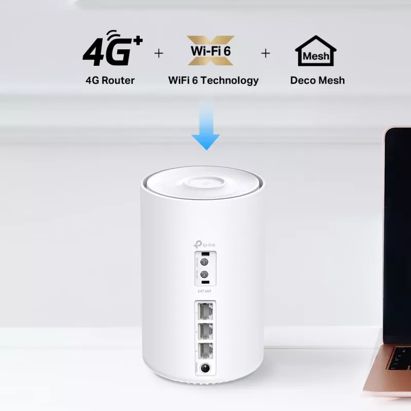 TP-Link 4G+ AX1500 Whole Home Mesh WiFi 6 šliuzas, baltas, vidinis, tinklinis maršrutizatorius, 190 m², dviejų juostų (2,4 GHz / 5 GHz), Wi-Fi 6 (802.11ax)