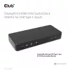 CLUB3D DisplayPort/HDMI KVM jungiklis/dokas 4K60Hz USB Type-C įvestims