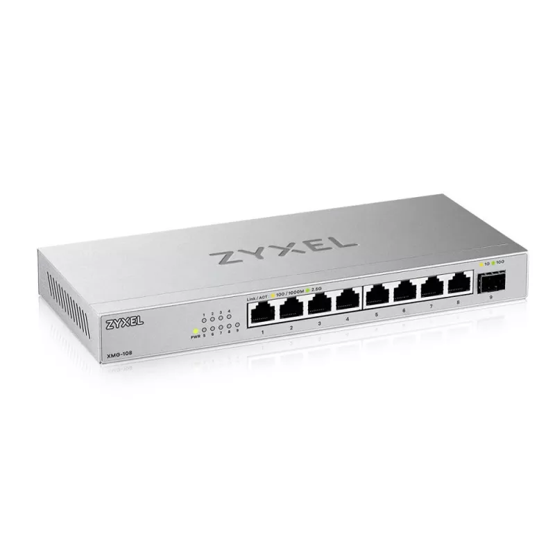 Zyxel XMG-108 nevaldomas 2,5G Ethernet (100/1000/2500) sidabrinis