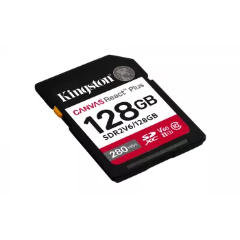 Kingston Technology 128 GB Canvas React Plus SDXC UHS-II 280R/100W U3 V60, skirta Full HD/4K