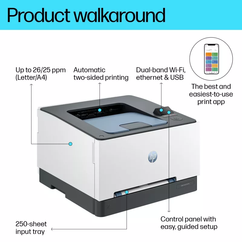 HP Color LaserJet Pro 3202dw, lazerinis, spalvotas, 600 x 600 DPI, A4, 25 ppm, dvipusis spausdinimas