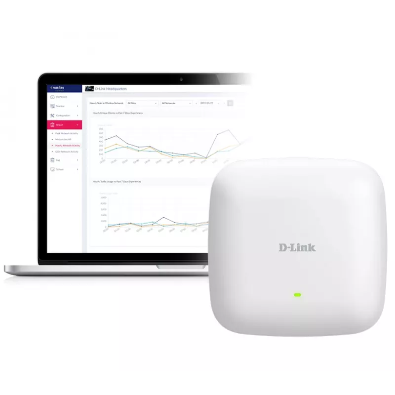 D-Link AX3000 Wi-Fi 6 dviejų juostų PoE prieigos taškas, 2.4 GHz, 5 GHz, 3000 Mbit/s, SNMP, SNMPv2, SNMPv3, WEP, WPA, WPA2, WPA3, 10,100,1000,2500 Mbit/s