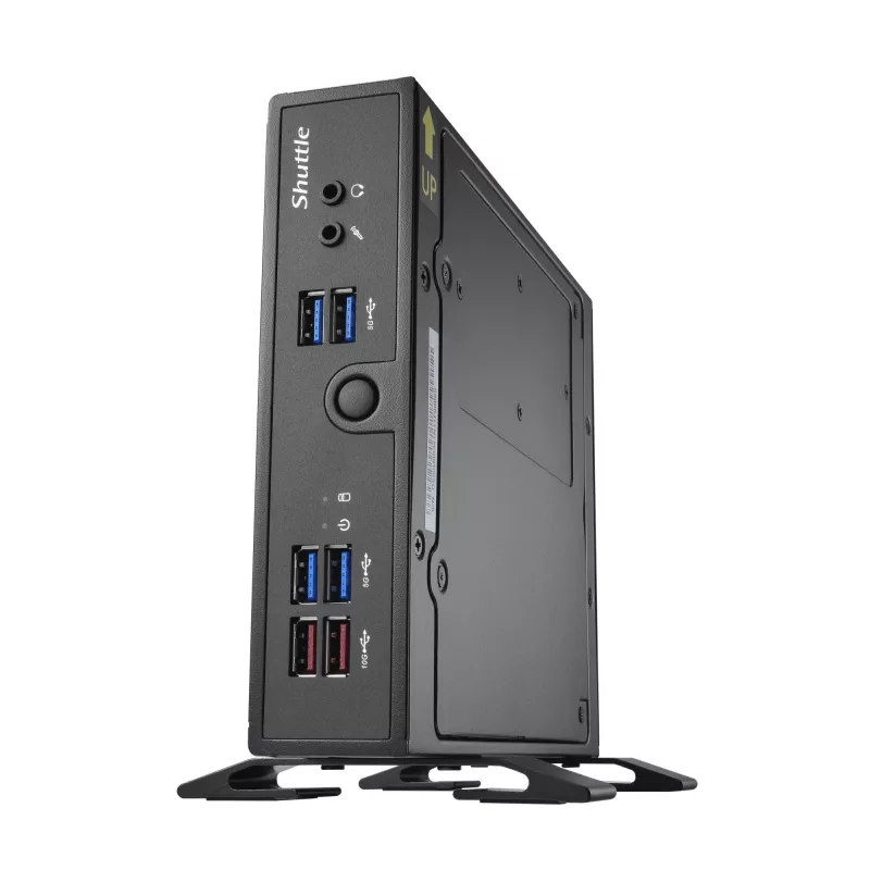 Shuttle XPC slim Barebone DS50U, Intel Celeron 7305, 2x LAN (1x 2.5Gbit ,1x 1Gbit), 1xCOM,1xHDMI,1xDP, 1x VGA, be ventiliatoriaus, 24/7 nuolatinis veikimas