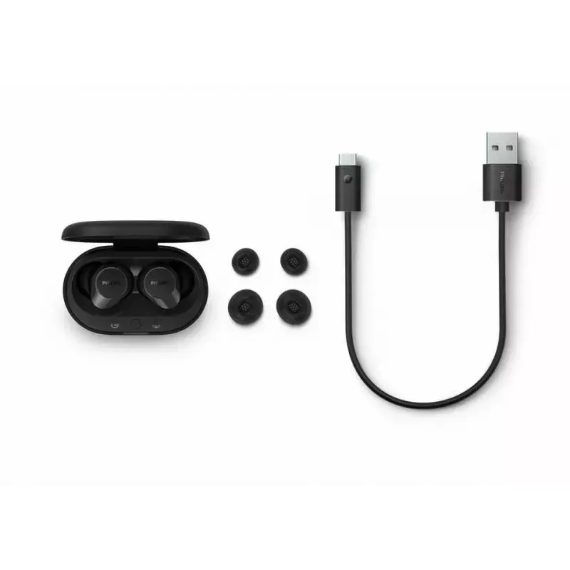 Philips TAT1209BK/00 ausinės / headset True Wireless Stereo (TWS) Į ausį Skambučiai/Muzika Bluetooth Juoda