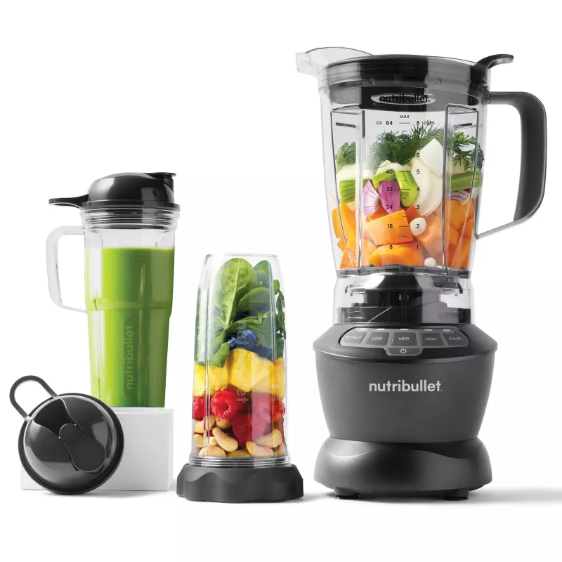 Stalinis trintuvas NUTRIBULLET NBF500DG — 1,9 L dubuo, 1200 W, ledo smulkinimas, sidabrinis