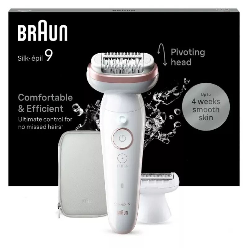 Braun Silk-epil 9 9-030 epiliatorius, 40 pincetų, baltas