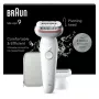 Braun Silk-epil 9 9-030 epiliatorius, 40 pincetų, baltas