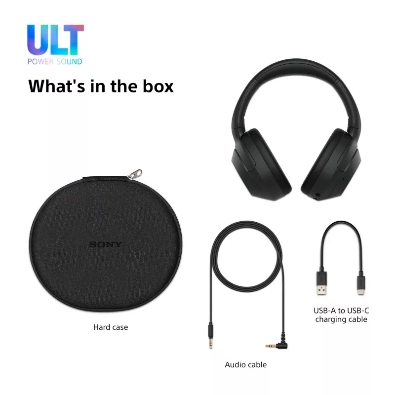 Ausinės Sony WH-ULT WEAR monauralinės, laidinės ir Bluetooth 5.2, ANC, 50h veikimo (ANC išjungtas), USB-C įkrovimas, baltos