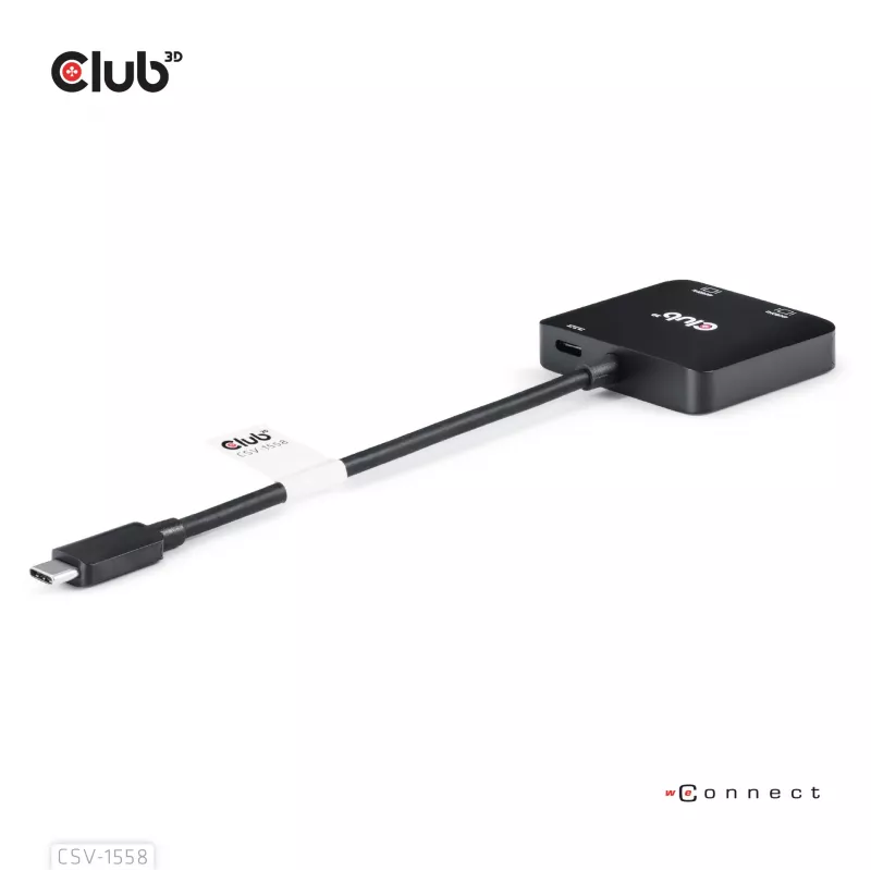CLUB3D USB-C® šakotuvas į du HDMI™ 4K60Hz M/F+PD3.0 100 W