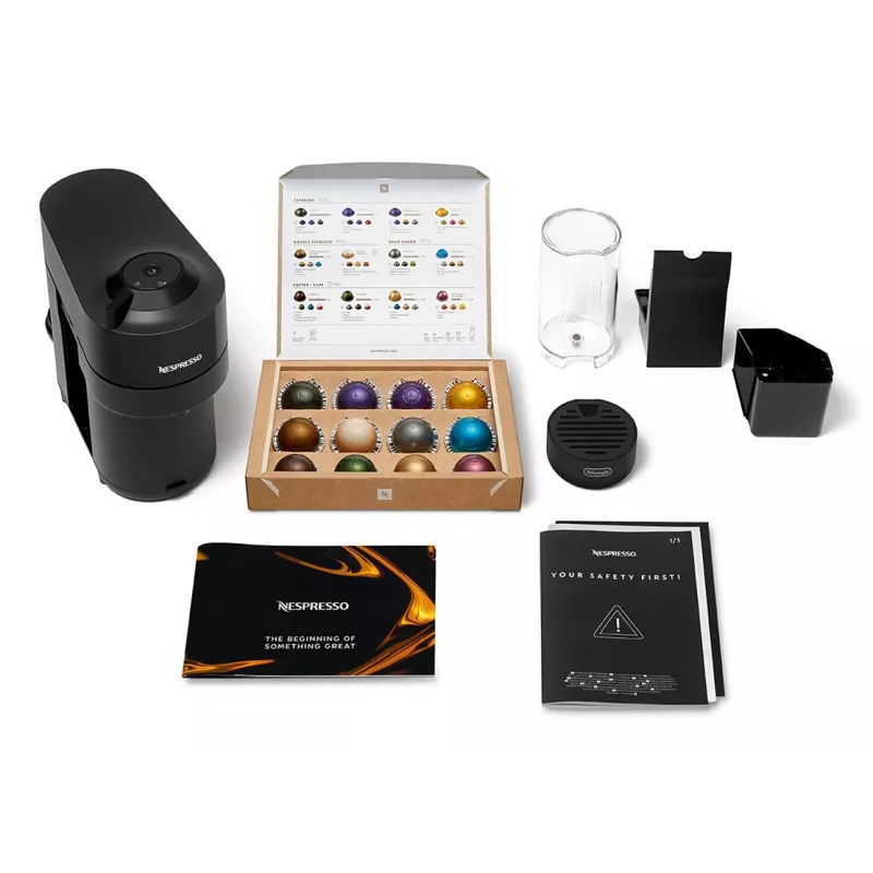 De’Longhi NESPRESSO® Vertuo Pop ENV90.B - Liquorice Juoda, kavos kapsulių aparatas, 0,56 l, kavos kapsulė, 1260 W, juoda