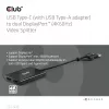 Vaizdo skirstytuvas Club 3D CSV-1478 USB Type-C (su USB-A adapteriu) į du DisplayPort 4K60Hz, juodas