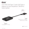 Vaizdo skirstytuvas Club 3D CSV-1478 USB Type-C (su USB-A adapteriu) į du DisplayPort 4K60Hz, juodas