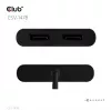 Vaizdo skirstytuvas Club 3D CSV-1478 USB Type-C (su USB-A adapteriu) į du DisplayPort 4K60Hz, juodas