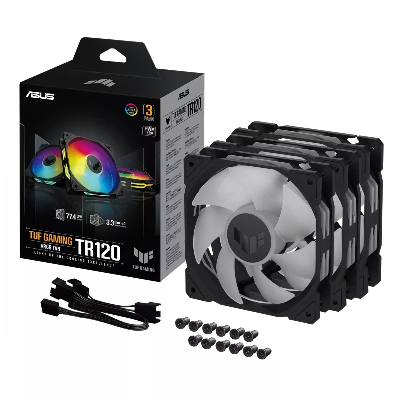 ASUS TUF GAMING TR120 ARGB 3IN1 Juoda Kompiuterio korpuso oro aušintuvas 12 cm