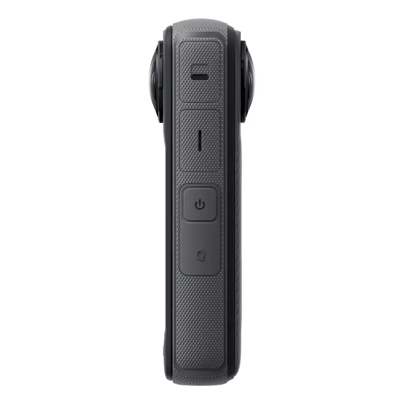Veiksmo kamera Insta360 X4 — 72 MP, 8K (7680×3840) CMOS, 1/2 colio jutiklis, įmontuotas ekranas, Wi‑Fi, 120 kadrų per sekundę, MicroSD, 602 g, juoda