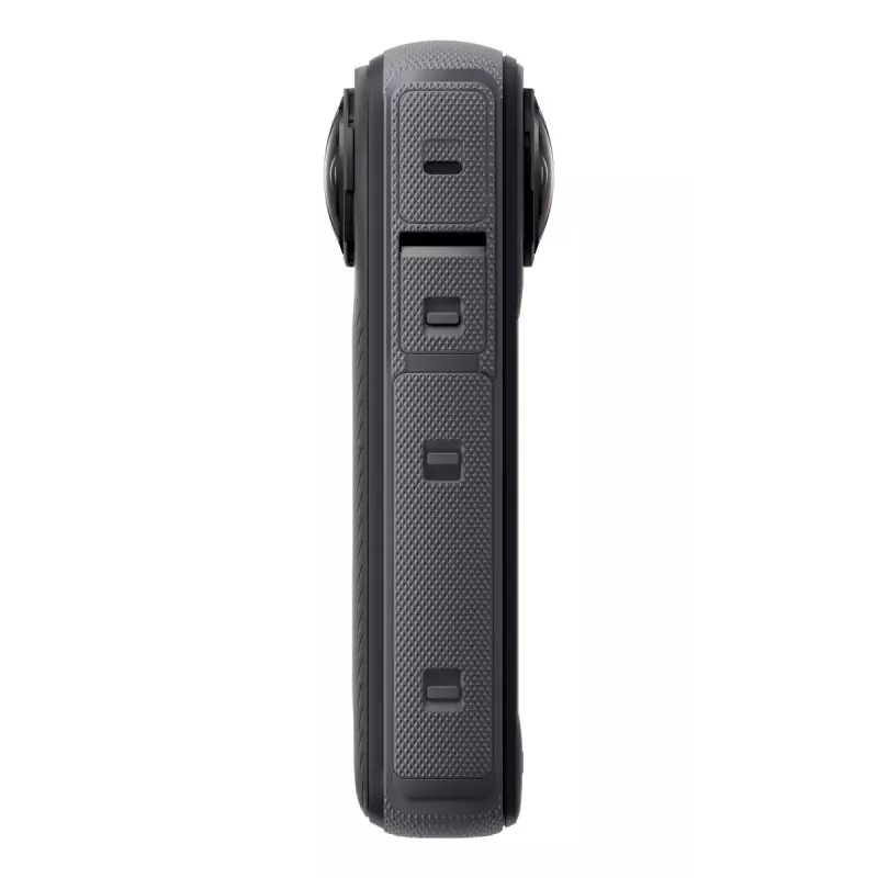 Veiksmo kamera Insta360 X4 — 72 MP, 8K (7680×3840) CMOS, 1/2 colio jutiklis, įmontuotas ekranas, Wi‑Fi, 120 kadrų per sekundę, MicroSD, 602 g, juoda