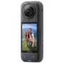 Veiksmo kamera Insta360 X4 — 72 MP, 8K (7680×3840) CMOS, 1/2 colio jutiklis, įmontuotas ekranas, Wi‑Fi, 120 kadrų per sekundę, MicroSD, 602 g, juoda