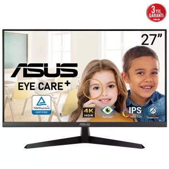 ASUS VY27UQ kompiuterio monitorius 68,6 cm (27 colių) 3840 x 2160 pikselių 4K Ultra HD LCD juodas