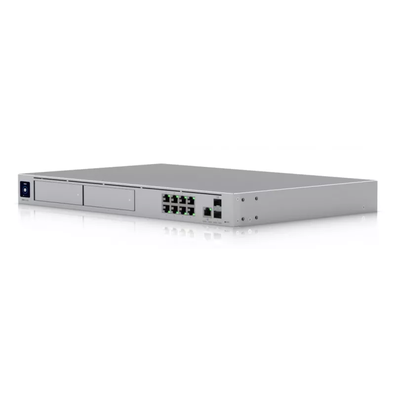Valdomas jungiklis UBIQUITI UniFi Dream Machine Pro Max, 9 prievadų 2.5G Ethernet, 1U stovas, 2×SFP+, 10G palaikymas, 60W galia