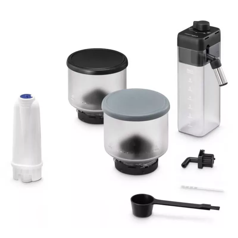 Espresso aparatas De’Longhi Rivelia EXAM440.55.g — visiškai automatinis, 1,4 L vandens talpa, 250 g malūnėlis, 19 barų, TFT lietimui jautrus ekranas