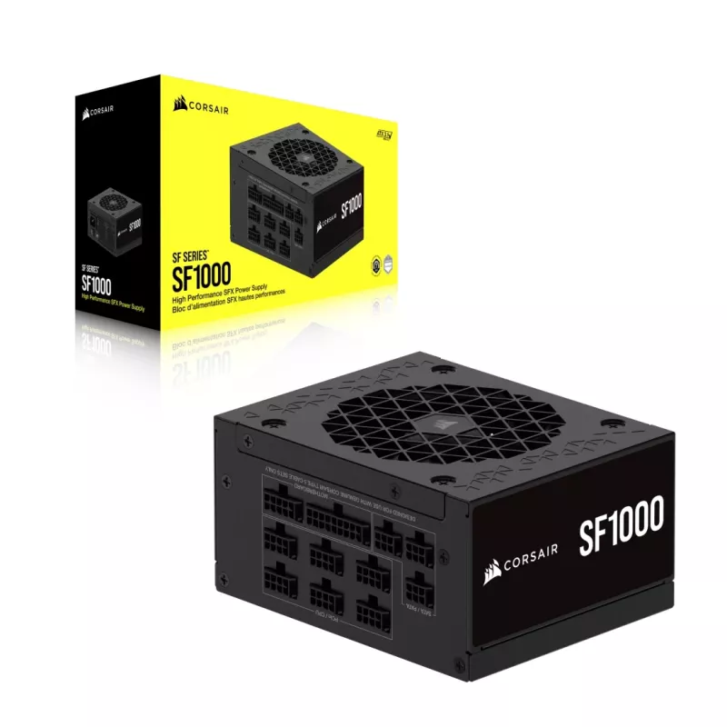 Maitinimo blokas CORSAIR CP-9020257-EU — 1000 W, 24 kontaktų ATX, 80 PLUS Gold, 140 mm ventiliatorius, juodas