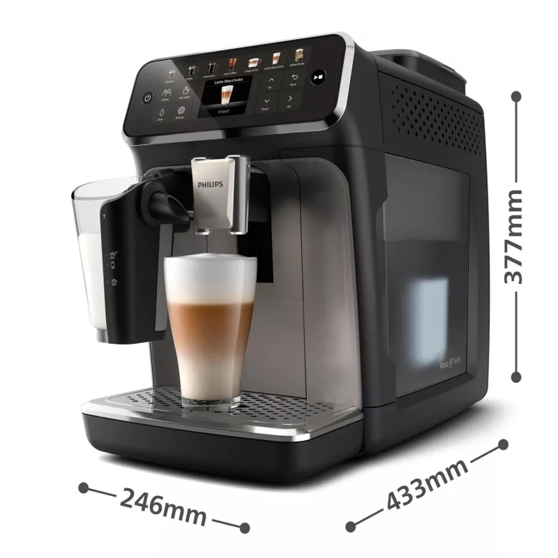 Espresso aparatas Philips EP4449/70 — pilnai automatinis, 1,8 L vandens talpa, 275 g pupelių talpykla, keraminis malūnėlis, 15 barų