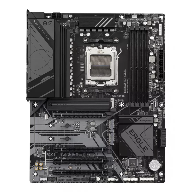 Pagrindinė plokštė GIGABYTE B650 EAGLE ATX, AMD B650 mikroschemų rinkinys, Socket AM5, DDR5, 4x DIMM, 3x M.2, PCIe 5.0 x16