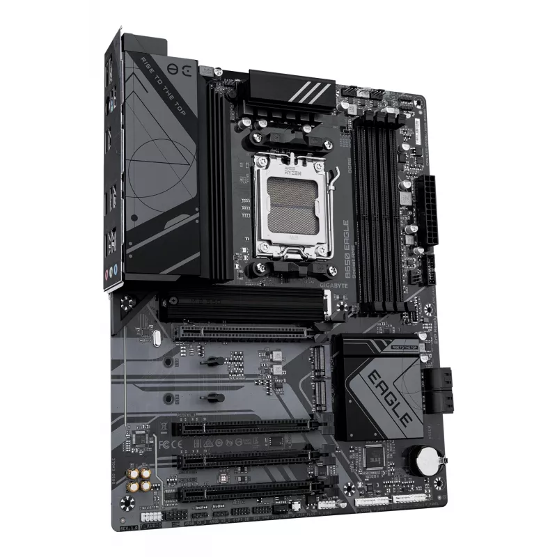 Pagrindinė plokštė GIGABYTE B650 EAGLE ATX, AMD B650 mikroschemų rinkinys, Socket AM5, DDR5, 4x DIMM, 3x M.2, PCIe 5.0 x16