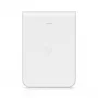 Prieigos taškas UBIQUITI U7 Pro Wall — Prie sienos montuojamas Wi‑Fi 7 prieigos taškas, 2,4/5/6 GHz, 6 erdviniai srautai, 2500 Mbps LAN, PoE (44–57 V), vidaus, baltas