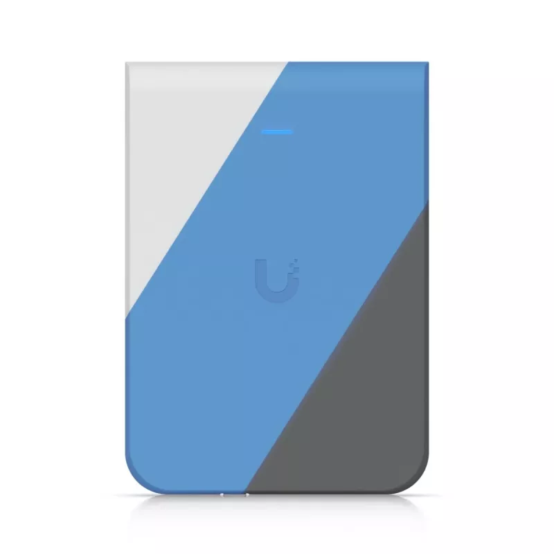 Prieigos taškas UBIQUITI U7 Pro Wall — Prie sienos montuojamas Wi‑Fi 7 prieigos taškas, 2,4/5/6 GHz, 6 erdviniai srautai, 2500 Mbps LAN, PoE (44–57 V), vidaus, baltas
