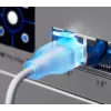 Tinklo komutacinis kabelis UBIQUITI UACC-Cable-Patch-EL-1M-W — Cat6, 1 m, 2.5 GbE, PoE++ (4PPoE), permatomas, RJ-45 kištukas–kištukas