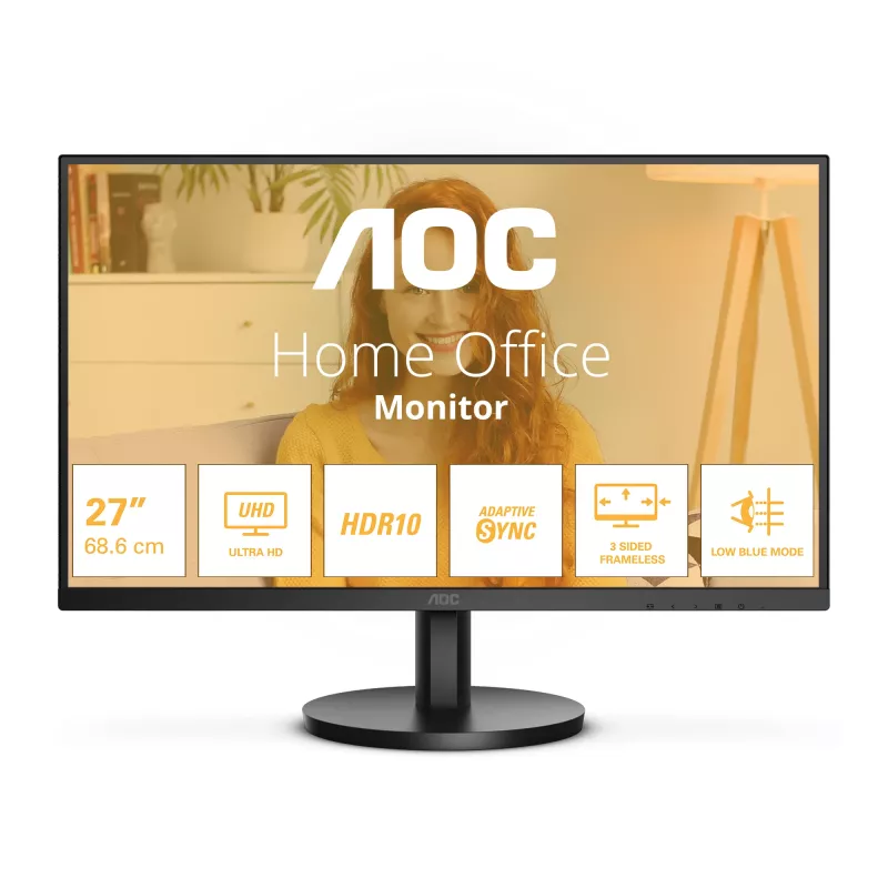 AOC B3 U27B3M kompiuterio monitorius 68,6 cm (27 colių) 3840 x 2160 pikselių 4K Ultra HD LCD juodas