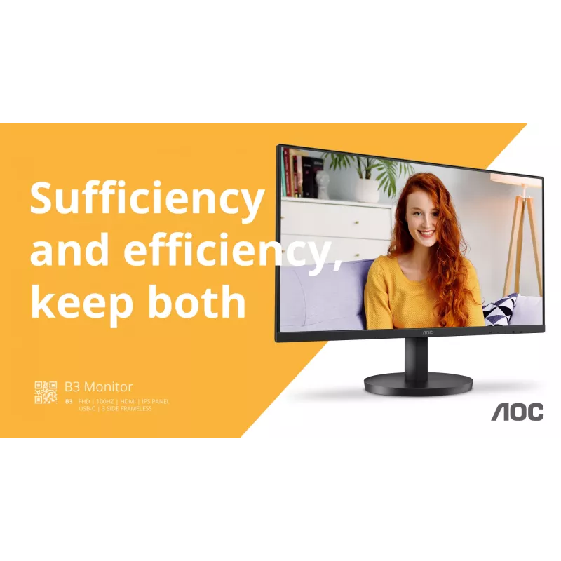 AOC B3 U27B3M kompiuterio monitorius 68,6 cm (27 colių) 3840 x 2160 pikselių 4K Ultra HD LCD juodas