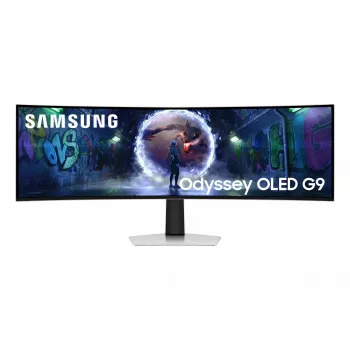 49 colių OLED lenktas monitorius Samsung S49DG934SU — 5120×1440 Dual QHD, 32:9, 0,03 ms, USB stotelė, VESA, aukščio reguliavimas, sidabrinis