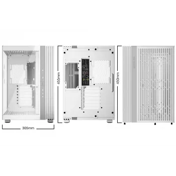 PC korpusas be quiet! LIGHT BASE 600 DX White Midi Tower, ATX/microATX/Mini-ATX, stiklinis šonas, RGB priekis, USB-C